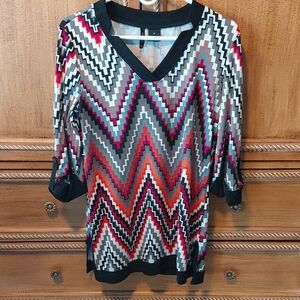New Directions Pastel Chevron Blouse
